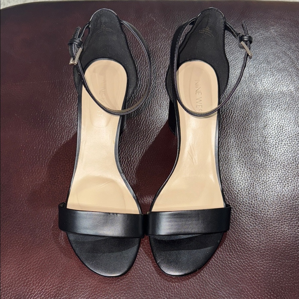 Nine West Black Ankle Strap Heels